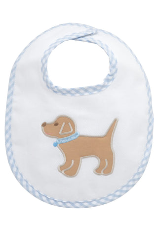 Puppy Applique Basic Bib - (Blue)
