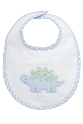 Dino Applique Basic Bib - Blue