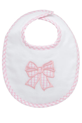 Bow Applique Basic Bib - Pink