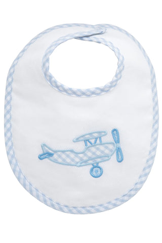 Airplane Applique Basic Bib - Blue