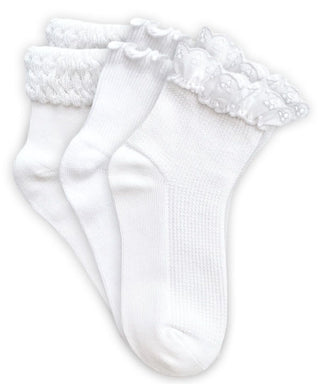 Jefferies Socks Smooth Toe Eyelet Lace/Ripple/Bubble Quarter Ankle Socks 3Pk
