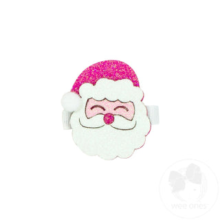 Wee Ones Layered Glitter Santa Holiday Hair Clip