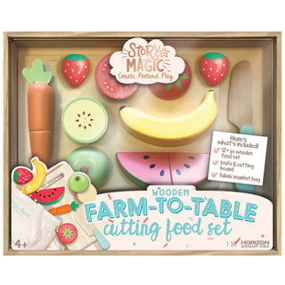 Wooden Farm-to-Table Cutting Food Playset