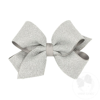 Medium Metallic Sparkle Lurex with Grosgrain Underlay Hair Bow