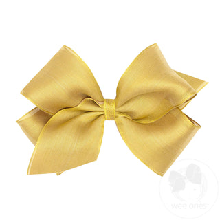 Wee Ones Gold Metallic Mesh Hair Bow - King