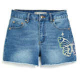 High Rise Short With Wrap Around Butterfly Embroidery