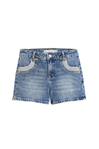 Tractr 2 Toned Denim Shorts With Bow pockets