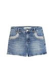 Tractr 2 Toned Denim Shorts With Bow pockets