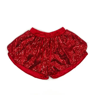 Blended Spirit Butterfly Shorts - Red Sequin