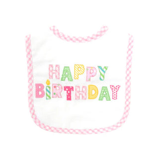 Happy Birthday Feeding Bib - Pink