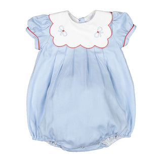 Sal & Pimenta Blue Embroidered Tea Time Romper