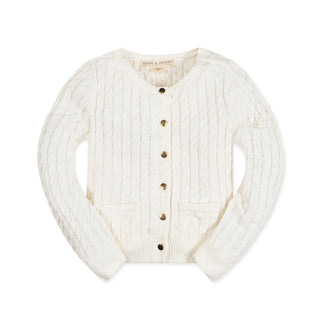 Hope & Henry Organic Classic Cable Cardigan