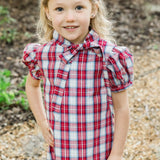 Bailey Boys Cranberry w/ Navy Cord Tia Tie Dress