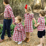 Bailey Boys Cranberry w/ Navy Cord Tia Tie Dress