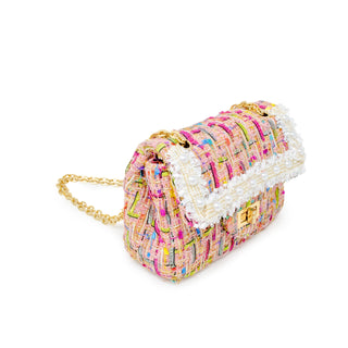 Zomi Gems tweed handbag twist-lock closure detail