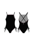 LimeApple Black Swimsuit w/ Embroidery Stitches