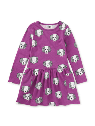 Tea Collection Long Sleeve Pocket Dress- Maltipoo