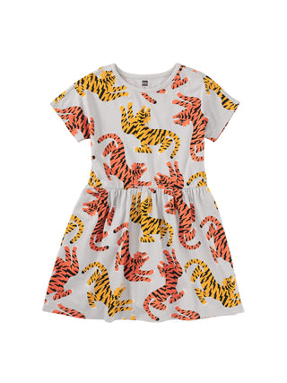 Tea Collection Short Sleeve Twirl Dress- Lightning Tiger