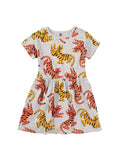 Tea Collection Short Sleeve Twirl Dress- Lightning Tiger