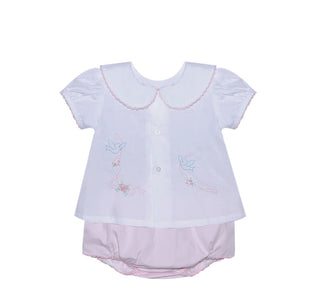 Pink Avery Diaper Set - Birds with Bows