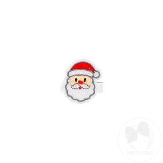 Wee Ones Felt Embroidered Santa Hair Clip