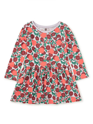 Tea Collection Persimmon Dot Floral Printed Pocket Play Dress