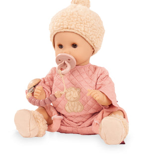 Götz Sleepy Aquini Beary Girl bath baby doll in bear winter overall with pacifier