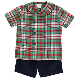 Bailey Boys Christmas Plaid Dressy Short Set