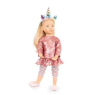 Götz Happy Kidz Anna Unicorn doll in summer dress and straw hat