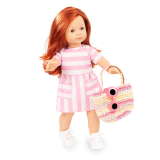 Götz Precious Day Girl Julia 18 inch doll in summer dress with bag