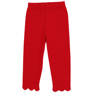 Bailey Boys Red Knit Scalloped Leggings