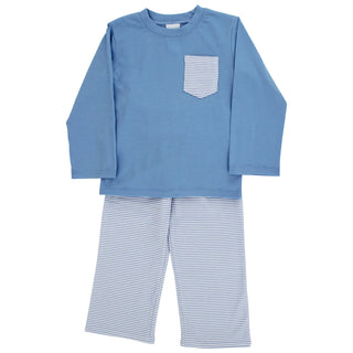 Bailey Boys Medium Blue Knit Porter Pant Set