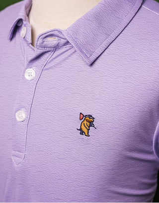 Youth Caddie Golf Wave Polo - Purple