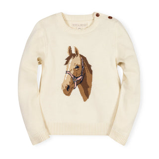Organic Horse Intarsia Sweater - Ivory
