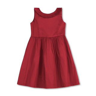 Hope & Henry organic pleated collar party dress in red