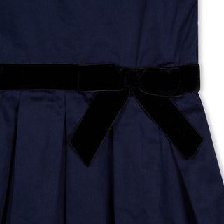 Navy Peter Pan collar party dress, back view