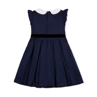 Navy Peter Pan collar party dress, detail view