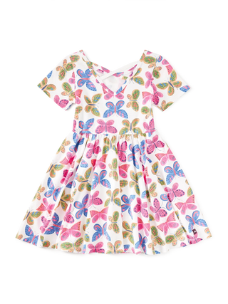 Tea Collection Short Sleeved Ballet Dress - Flutter Fiesta