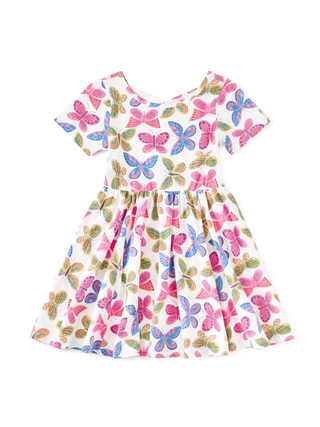 Tea Collection Short Sleeved Ballet Dress - Flutter Fiesta