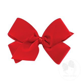 Wee Ones Classic Velvet Hair Bow - Red, King