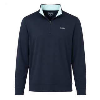Youth Caddie Boy's Navy Ace Pullover Quarterzip