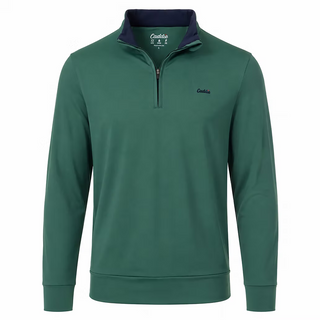 Youth Caddie Boy's Green Ace Pullover Quarterzip