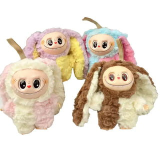 Fluffy Big Eared Bunny Vinyl Monster Doll Keychain