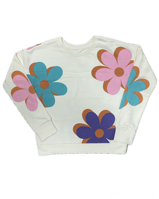 All Over Flowers Gardenia Graphic Sweatshirt