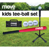 Kids T-Ball Set with 3 Soft Balls & Bat Indoor/Outdoor