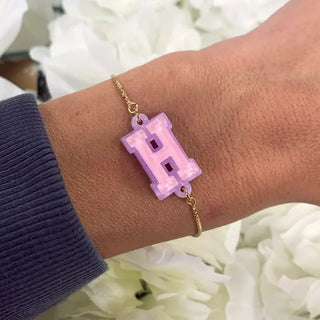 Collegiate Initial Charm Adjustable Bracelet