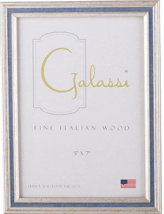Galassi Silver with Light Blue Channel Photo Frame