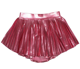 MIA NY Pink Metallic Pleated Studded Skort