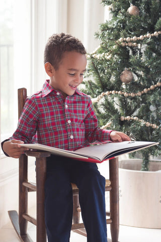 Lullaby Set Brees Button Down- Woodstock Plaid