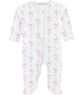 Baby Club Chic Coqutte Bows Zipped Footie w/ Ruffles